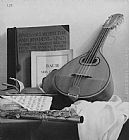 Luis Paintings - Mandolin and Flute by Luis Jose Estremadoyro